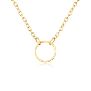 N1683 Gold Single Hoop Necklace with FREE Earrings - Iris Fashion Jewelry