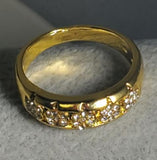 R612 Gold Rhinestone Band Ring - Iris Fashion Jewelry