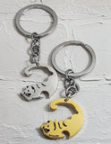 K127 Gold & Silver Puppy Dog Friendship 2 Keychains