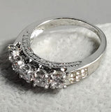 R670 Silver Multi Rhinestone Ring - Iris Fashion Jewelry