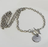 AZ501 Silver Chain Tag Necklace with FREE EARRINGS