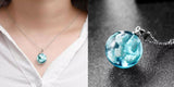 N1089 Silver Blue Acrylic Ball Necklace with FREE EARRINGS - Iris Fashion Jewelry