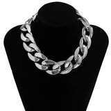 N2047 Silver Thick Chain Link Necklace with FREE EARRINGS - Iris Fashion Jewelry