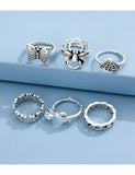 RS83 Silver 6 pc. Ring Set - Iris Fashion Jewelry