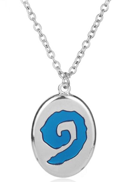 N177 Silver Blue Design Necklace with FREE EARRINGS