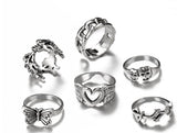 RS92 Silver Color 6 pc. Ring Set - Iris Fashion Jewelry