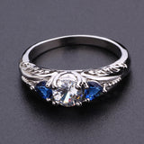 R645 Silver Blue Heart Gemstone Ring - Iris Fashion Jewelry
