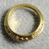 R502 Gold Rhinestone Band Ring - Iris Fashion Jewelry