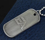 AZ882 Silver Battlefield Video Game Dog Tag Necklace