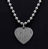 N1246 Silver Please Return to Heaven Heart Necklace with Free Earrings - Iris Fashion Jewelry