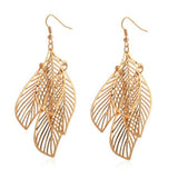 E587 Gold Multi Leaf Cutout Earrings - Iris Fashion Jewelry