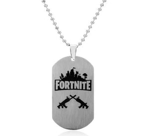 AZ878 Silver Video Game Dog Tag Necklace