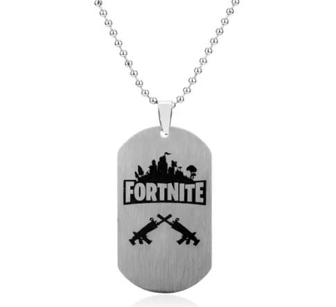 AZ878 Silver Video Game Dog Tag Necklace