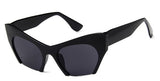 S92 Black Open Bottom Frame Sunglasses - Iris Fashion Jewelry