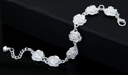 +B119 Silver Exquisite Flower Bracelet - Iris Fashion Jewelry