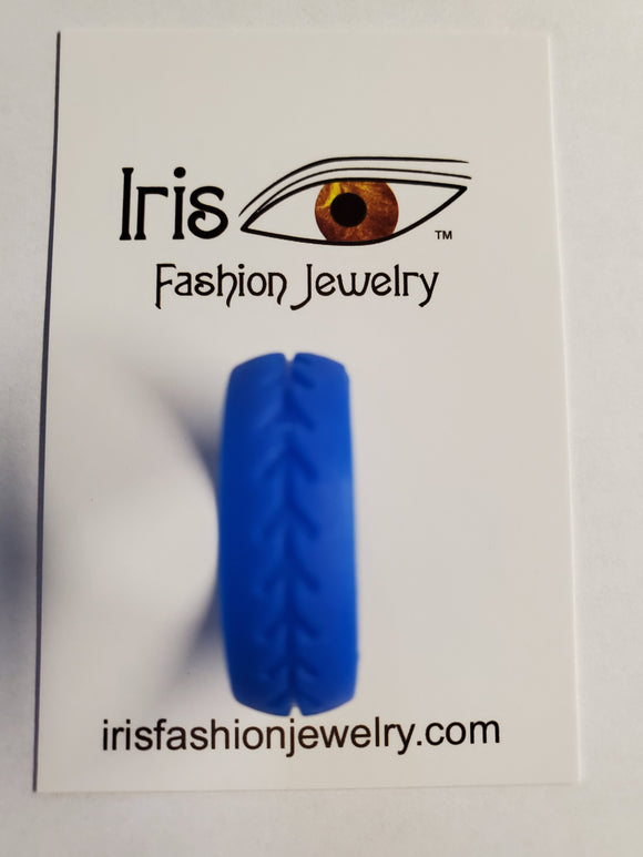 SR10 Royal Blue Arrow Design Silicone Ring - Iris Fashion Jewelry