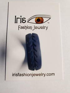 SR04 Dark Blue Arrow Design Silicone Ring - Iris Fashion Jewelry