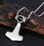 AZ532 Silver Viking Hammer Necklace