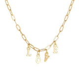 N1681 Gold Dainty Love Chain Link Necklace with FREE Earrings - Iris Fashion Jewelry