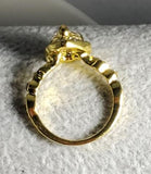 R162 Gold Teardrop Gem Rhinestone Ring - Iris Fashion Jewelry