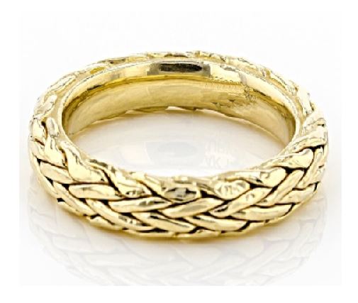 R509 Gold Weave Design Band Ring - Iris Fashion Jewelry