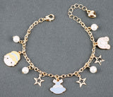 B1305 Gold Pearl Star Charm Bracelet