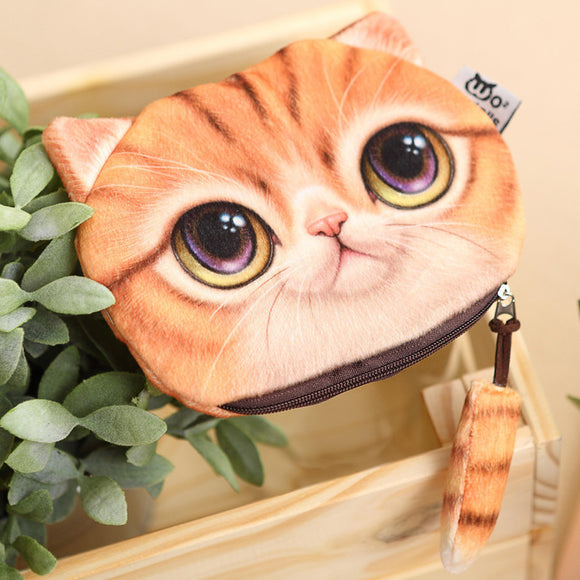 L355 Cute Orange Kitty Little Zipper Purse - Iris Fashion Jewelry