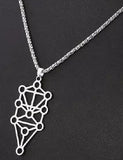 AZ03 Silver Geometric Pattern Necklace with FREE EARRINGS - Iris Fashion Jewelry