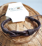 AZ702 Brown Knotted Leather Bracelet