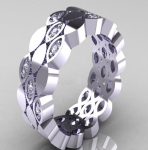 R56 Silver Rhinestone Band Ring - Iris Fashion Jewelry
