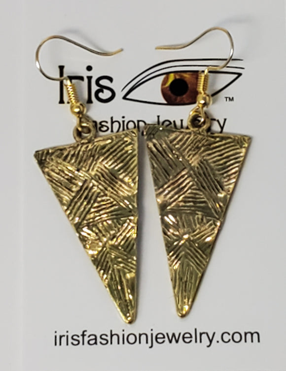 *E1128 Gold Art Deco Earrings - Iris Fashion Jewelry