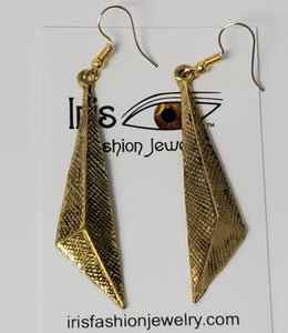 *E1127 Gold Art Deco Earrings - Iris Fashion Jewelry