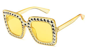 S69 Yellow Glitter Dots Fashion Sunglasses - Iris Fashion Jewelry