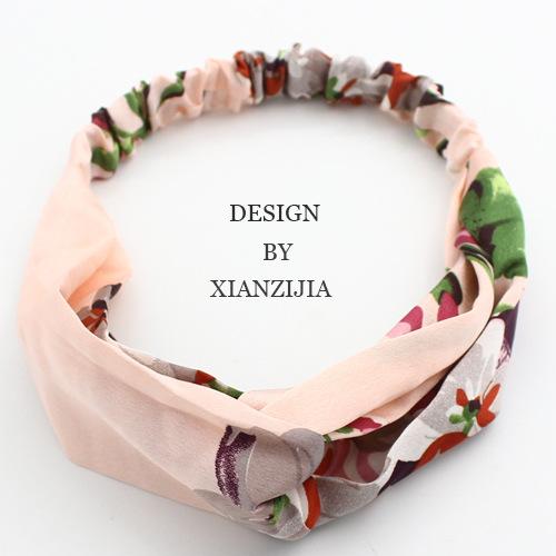 H299 Pink Geranium Floral Cloth Hair Band - Iris Fashion Jewelry