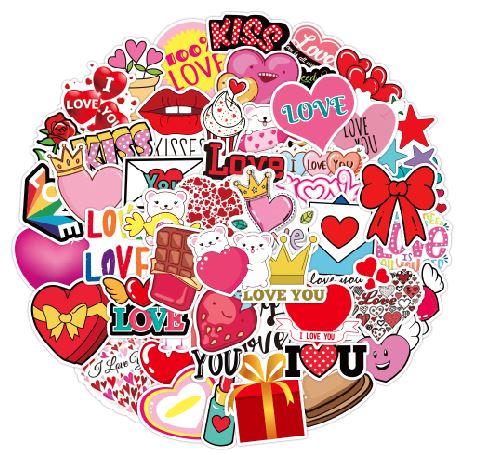 ST01 Love You Collection. 20 Pieces Assorted Stickers