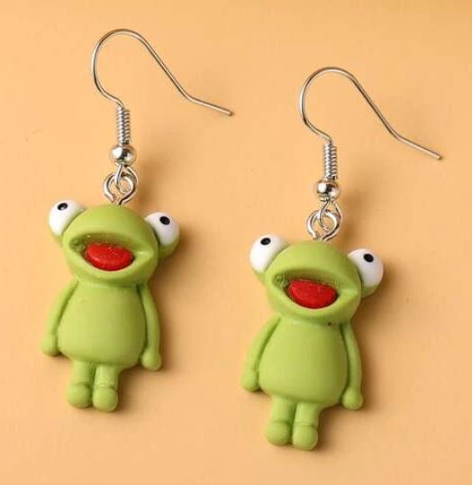E360 Green Cartoon Frog Dangle Earrings - Iris Fashion Jewelry