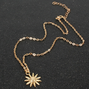 N1599 Gold Dainty Flower Necklace with FREE Earrings - Iris Fashion Jewelry