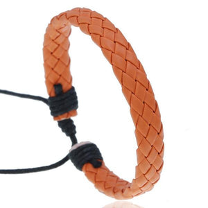 B729 Orange Leather Bracelet - Iris Fashion Jewelry