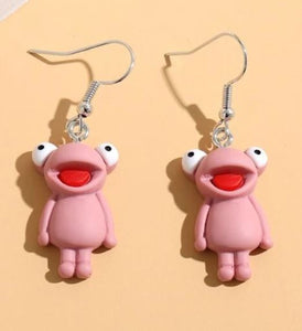 E350 Pink Cartoon Frog Dangle Earrings - Iris Fashion Jewelry