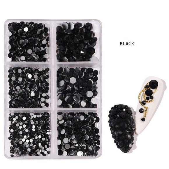 NS116 Crystal Nail Art Set Black - Iris Fashion Jewelry