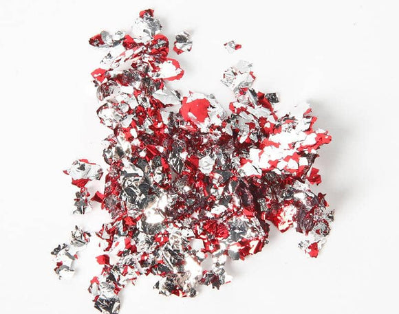 NS36 RED/SILVER Mix Foil Flakes - Iris Fashion Jewelry