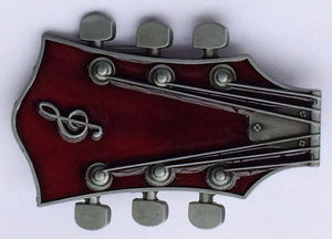 BU73 Red Guitar Belt Buckle - Iris Fashion Jewelry