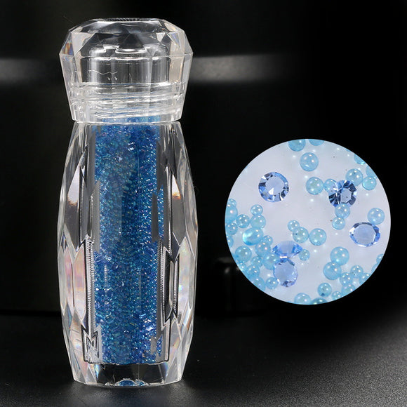 NS49 Nail Glass Beads BLUE - Iris Fashion Jewelry