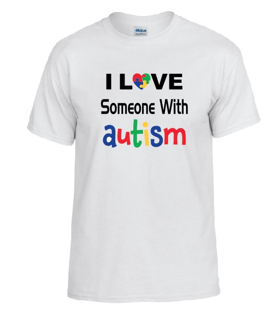 TS03 I Love Someone With Autism White T-Shirt