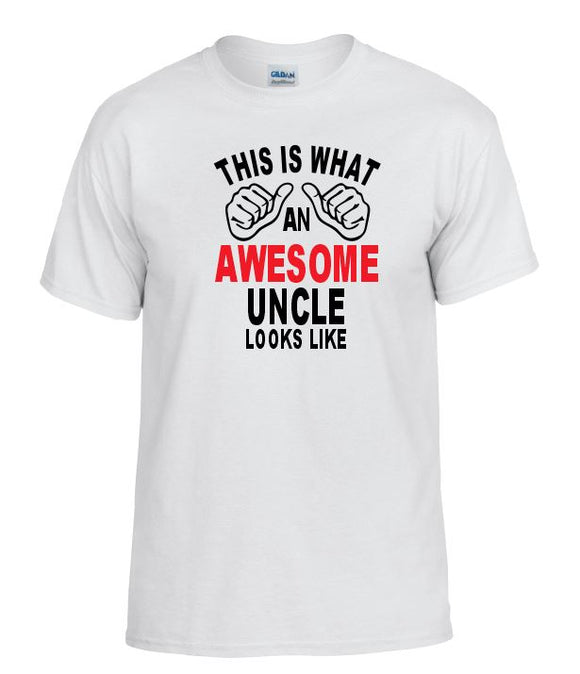 TS22 Awesome Uncle White T-Shirt