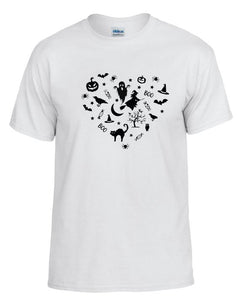 TS48 Halloween Heart White T-Shirt