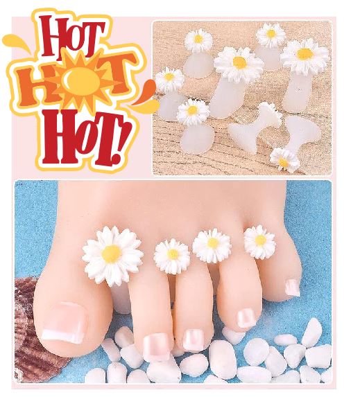 NS127 Daisy Soft Silicone Finger or Toe Separators 8 Piece Set - Iris Fashion Jewelry