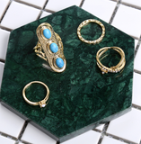 RS55 Gold Color 4 Piece Ring Set - Iris Fashion Jewelry