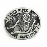 BU34 Loud Pipes Save Lives Belt Buckle